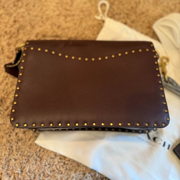 COACH® | Burgundy  double flap with gold and leather straps and wallet - Picture 8 of 14